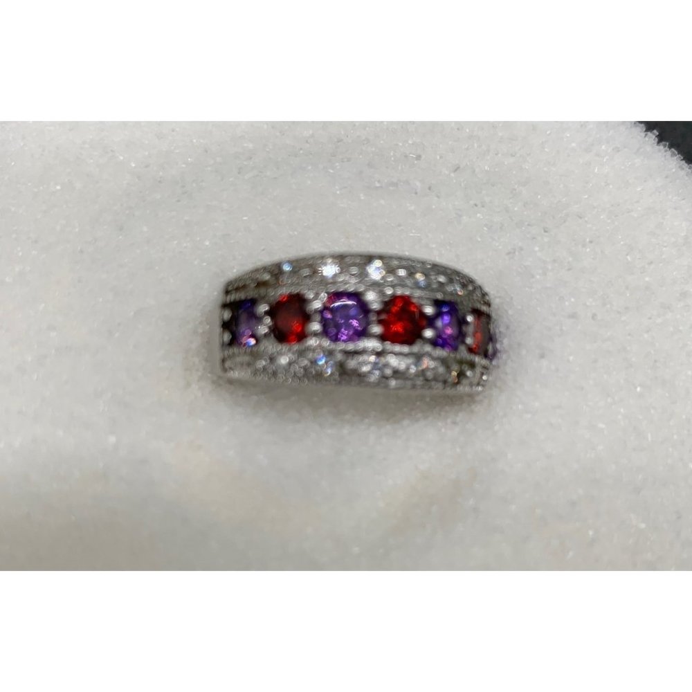 Red & Purple Stone Ring Size 8